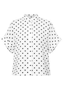 Kurzarmbluse SASSYCLASSY "Kurzarm Musselin Bluse mit Blumenprint", Damen, Gr. L-40, wei&szlig; (sanftes wei&szlig;), Weitere Stoffart, Obermaterial: 100% Baumwolle CO., H&uuml;ftlang, Blusen Kurzarmbluse, Weiche Bluse mit kurzen &Auml;rmeln in lockerem Schnitt Rosa