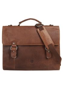 Aktentasche Bodenschatz "Bodenschatz Herren, Damen echt Leder", Gr. B/H/T: 40cm x 31cm x 7cm onesize, braun (cognac), Leder, Taschen Aktentasche, echt Leder
