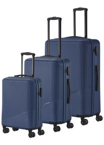 Trolleyset Travelite "BALI 3-teilig Hartschale", Damen, blau, ABS, unifarben, Koffer-Sets Trolleyset, TSA-Schloss &ndash; robustes Reisegep&auml;ck