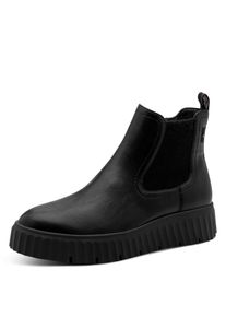 Chelseaboots Tamaris, Damen, Gr. 37, schwarz, Lederimitat, Schuhe Chelseaboots, Plateau, Stiefelette mit praktischem Innenrei&szlig;verschluss