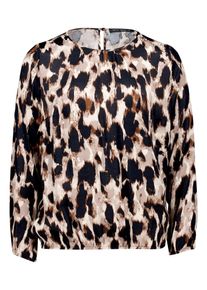 Schlupfbluse Betty Barclay "Schlupfbluse langarm", Damen, Gr. 42, beige (beige, schwarz), Blusen Schlupfbluse