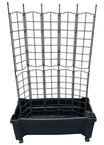 Spalier KHW "Calypso", grau (anthrazit), B:79cm H:115cm T:35cm, Kunststoff, Rankhilfen, Spalier, BxTxH: 79x35x115 cm, Pflanzkasten mit Rollen und Bew&auml;sserungssystem
