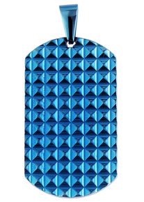 Dog Tag Anh&auml;nger Akzent "Nils, Ionenplattierung", blau, Schmuckanh&auml;nger, Herren, Edelstahl, Dog Tag Anh&auml;nger