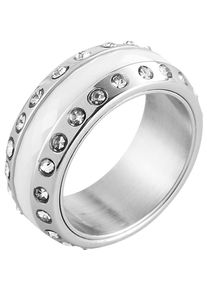 Fingerring Just "Nerma, langlebig" Gr. 54, wei&szlig;, Fingerringe, Damen, 54, Keramik, Fingerring