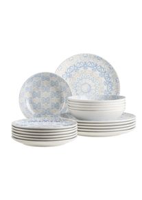 M&auml;ser Teller-Set M&Auml;SER "Ornea", blau, 18 Stk., Geschirr-Sets, Teller-Set
