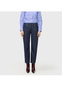 Relax-fit-Jeans MAC "BOBBIE", Damen, Gr. 42, L&auml;nge 27, blau (fashion rinsed (l&auml;nge 27)), Denim/Jeans, Obermaterial: 91% Baumwolle, 7% Elastomultiester, 2% Elasthan, barrel fit 7/8-L&auml;nge, Jeans Relax-fit-Jeans, Barrel Jeans mit modernen Naht-Details