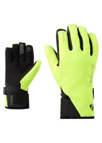 Fahrradhandschuhe Ziener "DIKS-Z GORE‑TEX GORE‑TEX plus warm + TOUCH", Gr. 11,5, gelb (poison gelb), Materialmix, Handschuhe Fahrradhandschuhe, wasserdicht, windicht, atmungsaktiv, extra warm durch Primaloft