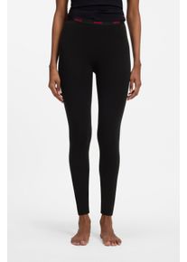 Leggings HUGO UNDERWEAR, Damen, Gr. L, N-Gr, schwarz (schwarz 001), Jersey, Obermaterial: 90% Baumwolle, 10% Elasthan, k&ouml;rpernah lang, Hosen Leggings, elastischer Bund mit Logos, k&ouml;rpernahe Form