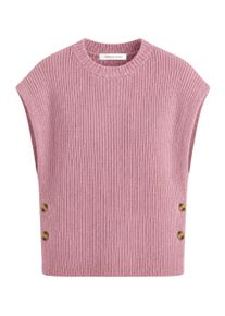 Fleeceweste SASSYCLASSY "Rippstrick-Pullunder mit seitlichen Kn&ouml;pfen", Damen, Gr. M, rosa (altrosa), Weitere Stoffart, , figurumspielend h&uuml;ftlang, V-Ausschnitt, Westen Fleeceweste, Locker geschnittener Damenweste aus Rippstrick in Taupe