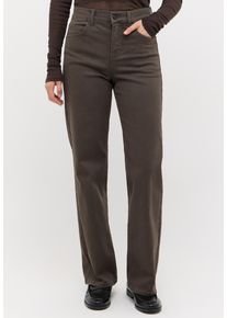 Stretch-Jeans Angels "LARA", Damen, Gr. 38, L&auml;nge 28, braun (chocolate used), Denim/Jeans, Obermaterial: 92% Baumwolle, 6% Polyester, 2% Elasthan, weit lang, Jeans Stretch-Jeans, weite Passform, aus Baumwollmischung, mit Metallrei&szlig;verschluss