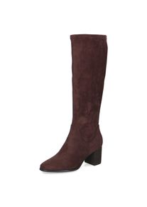 Stiefel Caprice, Damen, Gr. 37,5, XS-Schaft, braun (dunkelbraun), Textil, Schuhe Stiefel, Blockasbsatz, Langschaftstiefel mit Stretchfunktion