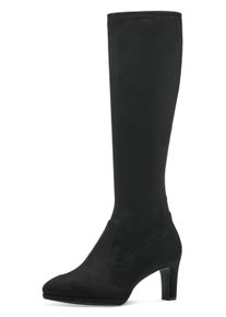Stiefel Tamaris, Damen, Gr. 38, XS-Schaft, schwarz, Textil, Veloursleder, unifarben, Schuhe Stiefel, mit Stretchfunktion im Schaft, vegane Verarbeitung