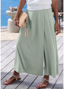 Hosenrock Vivance "mit extra weitem Bein aus weicher Jerseyware", Damen, Gr. 46, gr&uuml;n (salbeigr&uuml;n), Jersey, Obermaterial: 78% Modal (TENCEL&trade;), 22% Polyester, unifarben, figurumspielend kn&ouml;chelfrei, R&ouml;cke Hosenrock, leichte Jerseyware, Sommerhose in 7/8-L&auml;nge, weite Schlupfhose
