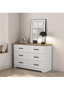 Schubkastenkommode OTTO HOME "Emmilia Sideboard Schubladenschrank W&auml;scheschrank im Landhaus Design", wei&szlig;, B:121cm H:77cm T:42cm, Sideboards, Schubkastenkommode, Schrankkommode in hochwertiger Qualit&auml;t