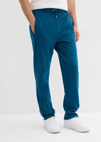 Pantaloni da jogging in puro cotone con dettagli a contrasto, Petrolio, Taglia 44/46 (S), bonprix