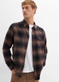 Camicia in flanella di puro cotone, Marrone, Taglia 43/44 (XL), bonprix
