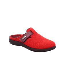 Pantoffel Rohde "Bari", Damen, Gr. 42, rot, Filz, Schuhe Pantoffel, Hausschuh, Clog mit Klettverschluss-Riemchen