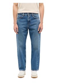 Straight-Jeans Mustang "Herren Style Jeff Relaxed Straight", Herren, Gr. 35, L&auml;nge 32, blau (402 mittelblau), Denim/Jeans, 100% Baumwolle, unifarben, straight fit, Jeans Straight-Jeans