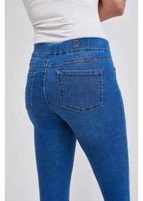 Schlupfjeans WONDERJEANS "Pull on", Damen, Gr. 36, L&auml;nge 30, blau (super stone blau (l&auml;nge 30)), Denim/Jeans, Obermaterial: 87% Baumwolle, 9% Polyester, 4% Elasthan, bequem lang, Jeans Schlupfjeans, Super bequem auch im Sitzen