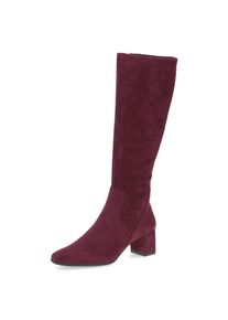 Stiefel Caprice, Damen, Gr. 38, XS-Schaft, rot (bordeaux), Textil, Schuhe Stiefel, Blockabsatz, Abendschuh, Langschaft-Stiefel mit Innenrei&szlig;verschluss, Topseller