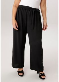 Schlupfhose ANISTON PLUS, Damen, Gr. 52, N-Gr, schwarz, Piqu&eacute;, Obermaterial: 100% Polyester, unifarben, figurumspielend 7/8-L&auml;nge, Hosen Schlupfhose, in weicher Pique-Qualit&auml;t