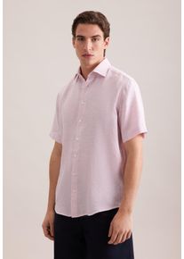 Leinenhemd Seidensticker "Schwarze Rose", Herren, Gr. M (39), normale &Auml;rmell&auml;ngen, rosa (ros&eacute;), 100% Leinen, unifarben, regular fit, Hemden Leinenhemd, Regular 1/2 Kentkragen Uni, Topseller