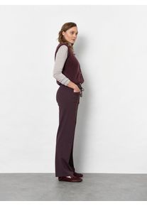 Stoffhose Toni "Sue Wide", Damen, Gr. 23, K-Gr, braun (wine), Web, Obermaterial: 48% Polyamid, 42% Viskose, 10% Elasthan, unifarben, lang, Hosen Stoffhose, mit Gummizug und Stretch