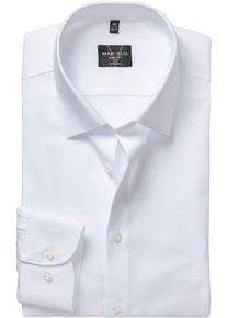 Langarmhemd MARVELIS, Herren, Gr. 43, N-Gr, wei&szlig;, Web, Obermaterial: 100% Baumwolle, k&ouml;rpernah, 2-Knopf-Manschette, Hemden Langarmhemd, Kentkragen, Businesshemd, k&ouml;rpernah