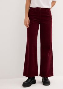 Cordhose bonprix, Damen, Gr. 46, N-Gr, ahornrot, Obermaterial: 98% Baumwolle, 2% Elasthan, loose fit, Hosen Cordhose, mit ausgestelltem Bein, Loose Fit, in Stretch-Qualit&auml;t, im Casual-Stil
