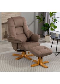 TV-Sessel Duo Collection "Bordeaux", braun, B:86cm H:105cm T:96cm, Luxus-Microfaser (100% Polyester), Sessel, TV-Sessel, mit Hocker und Relaxfunktion, 360 Grad drehbar