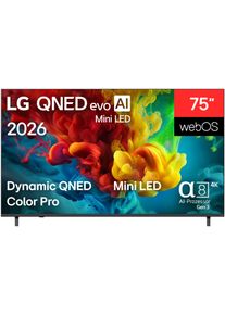 LG QNED-Fernseher "75QNED82B6A", Energieeffizienz: F, bunt (schwarz), 75 &Prime;, Fernseher, QNED-Fernseher