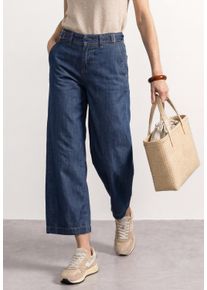 Weite Jeans Street One "Style Emee", Damen, Gr. 30, L&auml;nge 26, blau (dunkelblau washed), Denim/Jeans, Obermaterial: 58% Modal, 42% Baumwolle, unifarben, normal lang, Jeans Weite Jeans, im 4-Pocket-Style
