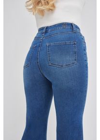 Straight-Jeans WONDERJEANS "High Waist Straigth", Damen, Gr. 42, L&auml;nge 30, blau (super stone blau), Denim/Jeans, Obermaterial: 87% Baumwolle, 9% Polyester, 4% Elasthan, straight fit lang, Jeans Straight-Jeans, mit Stretch