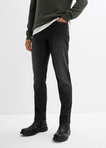 Slim-fit-Jeans bonprix "Leichte Slim Fit Stretch-Jeans, Straight", Herren, Gr. 60, N-Gr, schwarz (schwarz denim), Obermaterial: 82% Baumwolle, 17% Polyester, 1% Elasthan, slim fit, Jeans Slim-fit-Jeans, mit leichter Waschung
