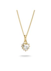 Kette mit Anh&auml;nger Thomas Sabo "Kette mit Herzanh&auml;nger gelbgoldfarben" Gr. 45, gold (gelbgoldfarben, kristallwei&szlig;), Halsketten, Damen, 45, Metall, Kette mit Anh&auml;nger, mit Zirkonia (synth.)