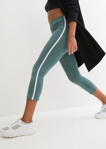 Trainingstights bonprix, Damen, Gr. 56/58 (XXXL), N-Gr, graugr&uuml;n, Web, Obermaterial: 95% Baumwolle, 5% Elasthan. Besatz: 60% Polyester, 35% Baumwolle, 5% Elasthan, skinny fit, Hosen Trainingstights, aus Baumwoll-Stretch-Material, mit Elasthan-Anteil, Skinny Fit
