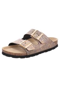 Pantolette Rohde "Alba", Damen, Gr. 35, Textil, braun (grau), Nubuklederimitat, Schuhe Pantolette, Sommerschuh, Hausschuh mit vorgeformten Softfu&szlig;bett