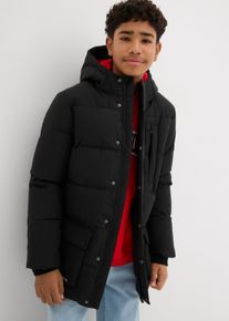 Steppjacke bonprix, Jungen, Gr. 164/170, schwarz, Obermaterial: 100% Polyester. Futter: 100% Polyester. Wattierung: 100% Polyester, Jacken Steppjacke, f&uuml;r Jungen, mit sportiven Details, im Casual-Stil