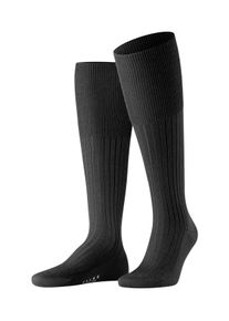 Kniestr&uuml;mpfe Falke "Bristol Pure", Herren, Gr. 39-40, schwarz (3000, schwarz), Obermaterial: 91% Schurwolle, 9% Polyamid, unifarben, Socken Kniestr&uuml;mpfe, mit Merinowolle und Seide, feine Rippenstruktur