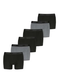 Boxershorts Puma "Boxershort Boxer 6P 6er Pack", Herren, Gr. M, 6 Stk., bunt (schwarz, grau), Unterhosen Boxershorts