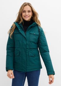 Funktionsjacke bonprix, Damen, Gr. 54, tiefgr&uuml;n, Obermaterial: 100% Polyester. Futter: 100% Polyester. Wattierung: 100% Polyester, figurumspielend, Jacken Funktionsjacke, figurumspielende Passform, sportlicher Stil