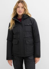 Funktionsjacke bonprix, Damen, Gr. 54, schwarz, Obermaterial: 100% Polyester. Futter: 100% Polyester. Wattierung: 100% Polyester, figurumspielend, Jacken Funktionsjacke, figurumspielende Passform, sportlicher Stil