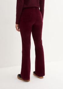 Cordhose bonprix, Damen, Gr. 46, N-Gr, rot (dunkelbeere), Web, Obermaterial: 98% Baumwolle, 2% Elasthan, regular fit, Hosen Cordhose, bewegungselastische Qualit&auml;t, Regular Fit, Schlaghose aus Cord
