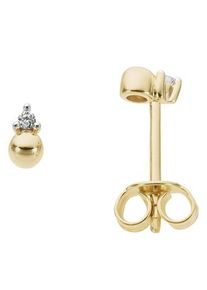 Paar Ohrstecker Firetti "Schmuck Geschenk Gold 333 Ohrschmuck Kugel Dreieck Solit&auml;r", gold (gelbgoldfarben, wei&szlig;goldfarben, gwgetoentes, wei&szlig;), Ohrringe, Damen, 0,02, 0,02 P2 = erkennbare Einschl&uuml;sse, Diamanten Gelbgold 333, Diamanten, Gelbgold 333, Paar Ohrstecker, mit Brillant - Krappenfassung