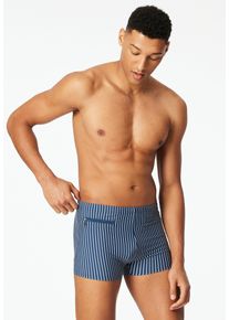 Badepants Schiesser "Aqua", Herren, Gr. 6, N-Gr, blau (800, blau), Single Jersey, Obermaterial: 78% Polyamid, 14% Elasthan, 8% Polyester, Badehosen Badepants, innen liegende, Bindekordel am Bund