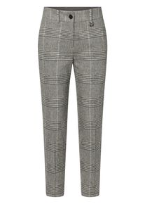 JOOP! Stoffhose JOOP "Petunia", Damen, Gr. 44, N-Gr, grau (open grau), Web, Obermaterial: 58% Baumwolle, 20% Wolle, 18% Polyester, 4% Viskose, kariert, regular fit 7/8-L&auml;nge, Hosen Stoffhose, Regular fit mit elastischem Bund