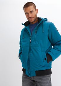 Steppjacke bonprix "Winter-Steppjacke in Blousonform mit Kapuze", Herren, Gr. 54, blau (blaupetrol), Steppware, Obermaterial: 100% Polyester. Futter: 100% Polyester. Wattierung: 100% Polyester, regular fit normal, ohne Ausschnitt, elastischer Bund, Jacken Steppjacke, mit w&auml;rmender Wattierung