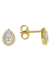 Paar Ohrstecker Firetti "Schmuck Geschenk Gold 333 Ohrschmuck Ohrringe Tropfen", gelbgoldfarben, kristallwei&szlig;, kristallwei&szlig;, Ohrringe, Damen, Gelbgold 333, Paar Ohrstecker, mit Zirkonia (synth.)