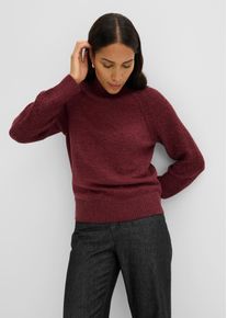 Strickpullover bonprix, Herren, Gr. 48/50 (XL), rot (weinrot, rauchkirsche), Obermaterial: 50% Baumwolle, 50% Polyacryl, loose fit, Pullover Strickpullover, Loose Fit, aus Baumwolle und Polyacryl, mit Stehkragen