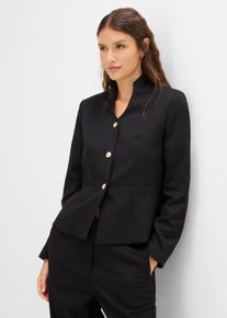Jackenblazer bonprix, Damen, Gr. 40, schwarz, Obermaterial: 76% Polyester, 22% Viskose, 2% Elasthan. Futter: 100% Polyester, bequem, Blazer Jackenblazer, mit Kelchkragen, bequeme Passform